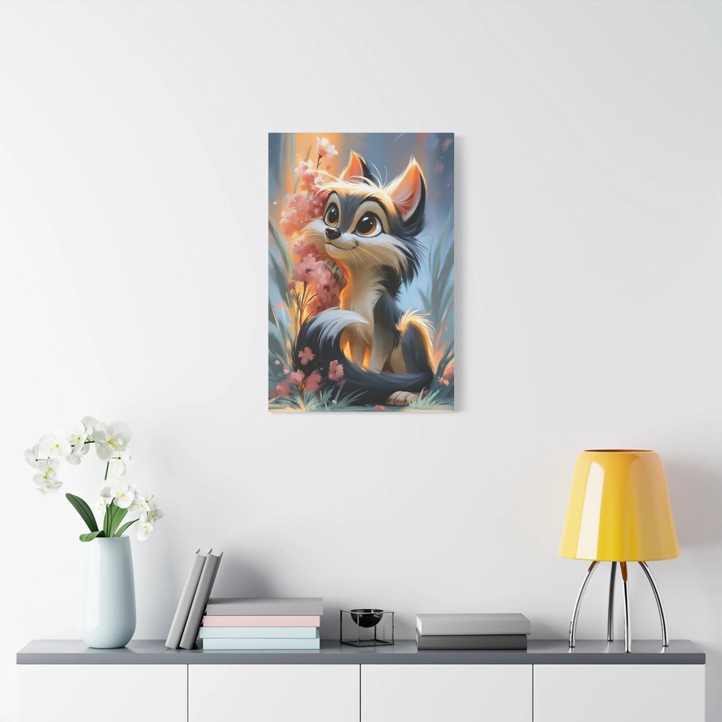 Tableau Louveteau - Compagnon de Chambre d'Enfant - grand format salon spacieux