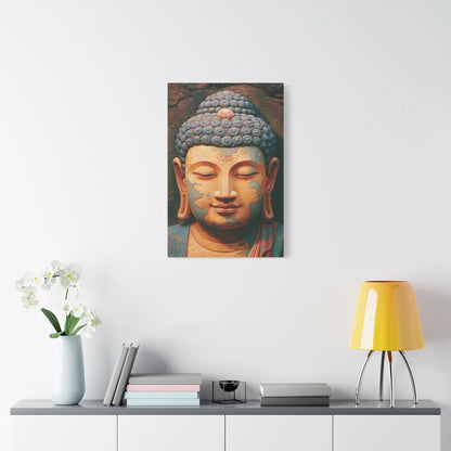 Tableau Tête de Bouddha - Sérénité de Pierre Patinée - grand format salon spacieux