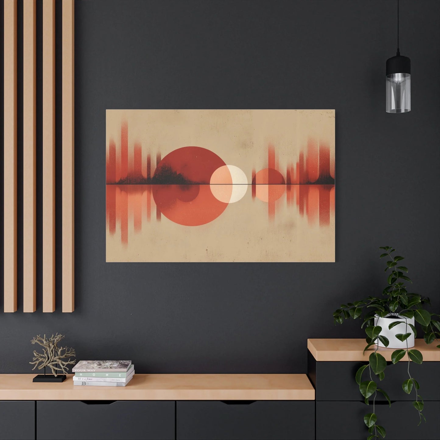 Tableau Horizon Marin Abstrait Terracotta - Éclipse de Sienne — Art Virtuoso