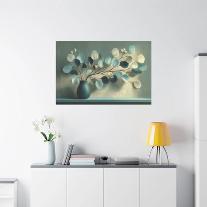 Tableau Vert sauge bleu canard dans un salon contemporain