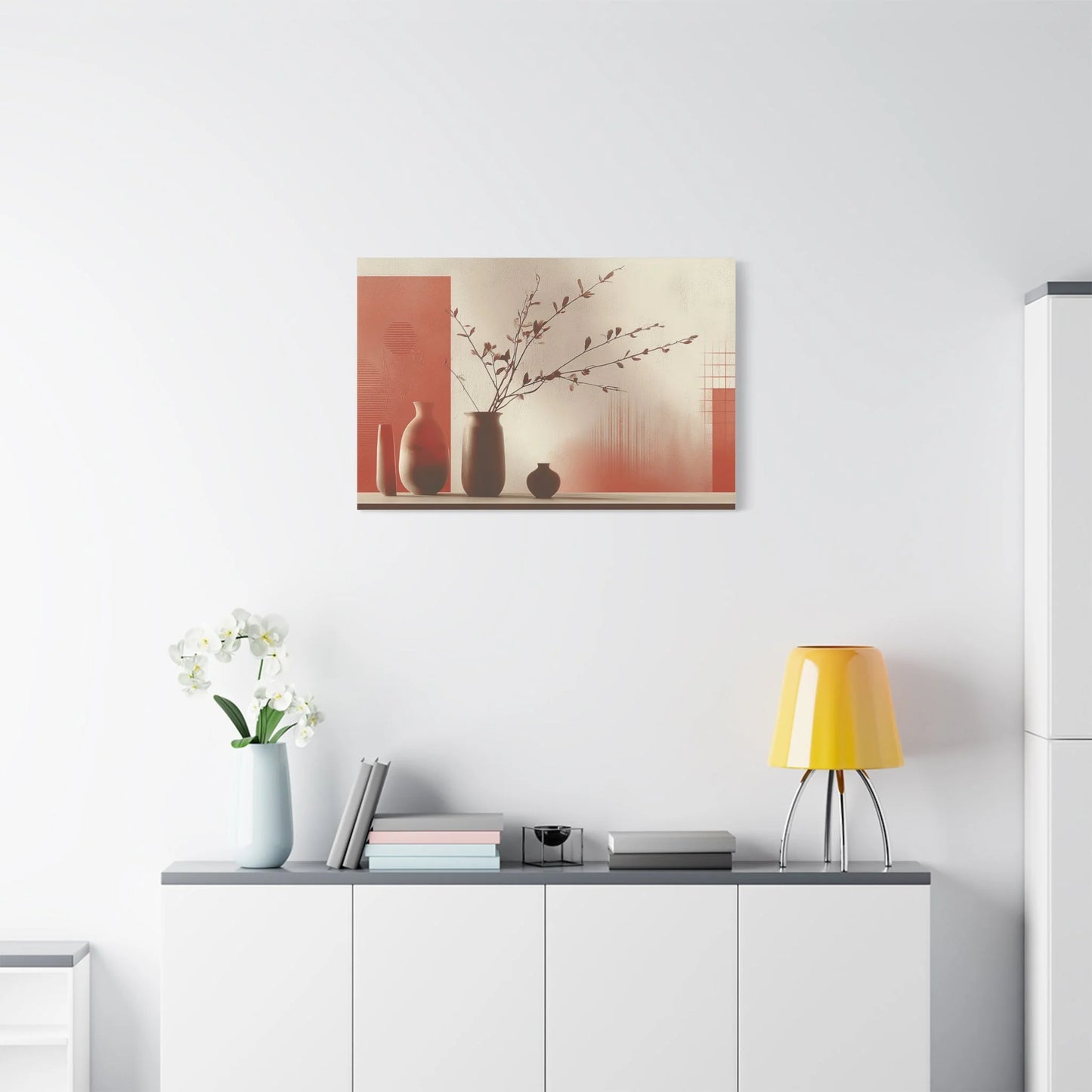 Tableau toile nature morte dans un loft minimaliste