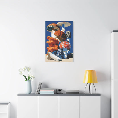 Tableau Nature Morte Planche Botanique Champignons - Cabinet Forestier - ambiance loft haut de plafond
