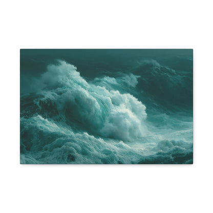 Vague monumentale bleue avec grand mur d ecume blanche - Art Virtuoso - vue 1/20