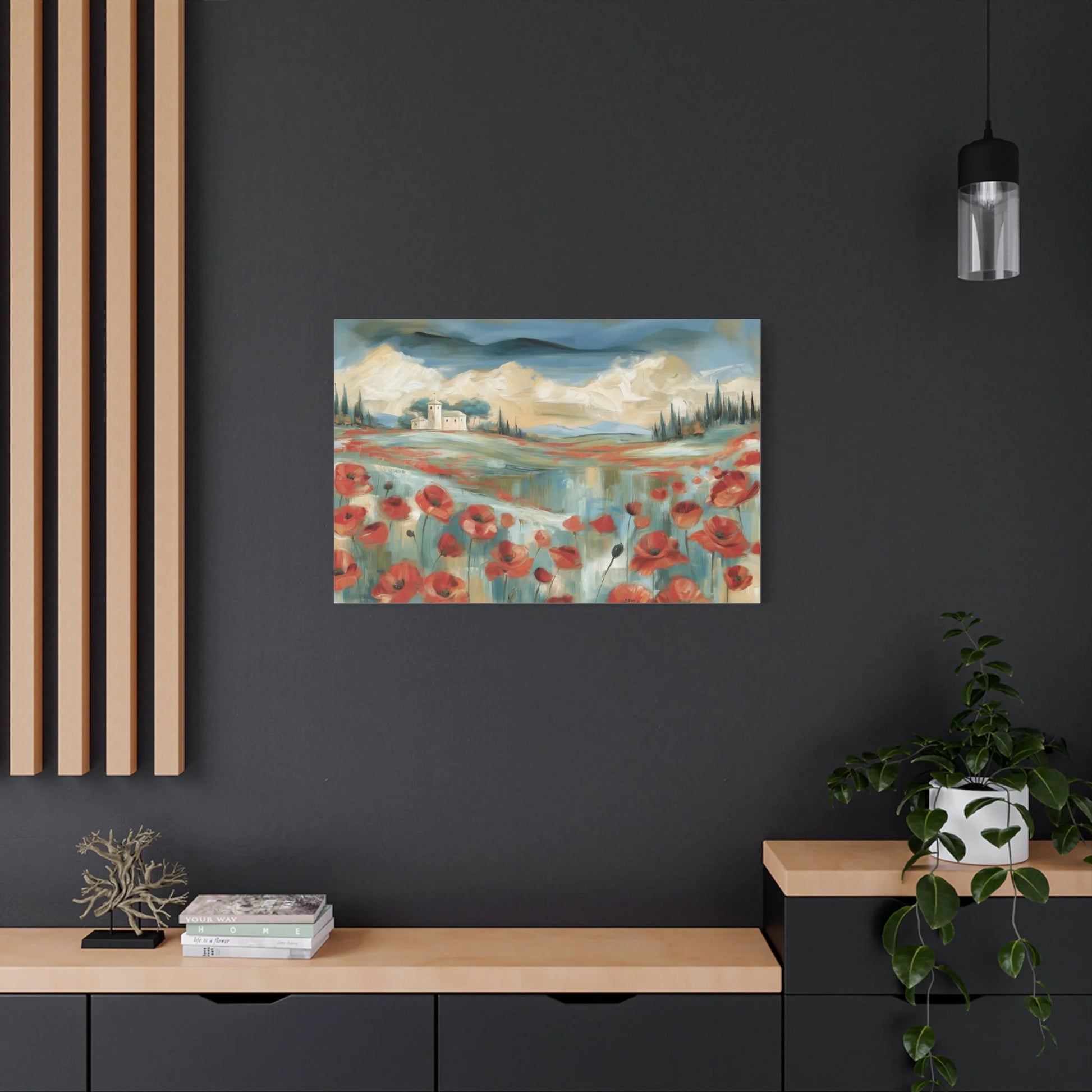Tableau Champ de Coquelicots - Hommage à Monet - format XXL pièce de réception