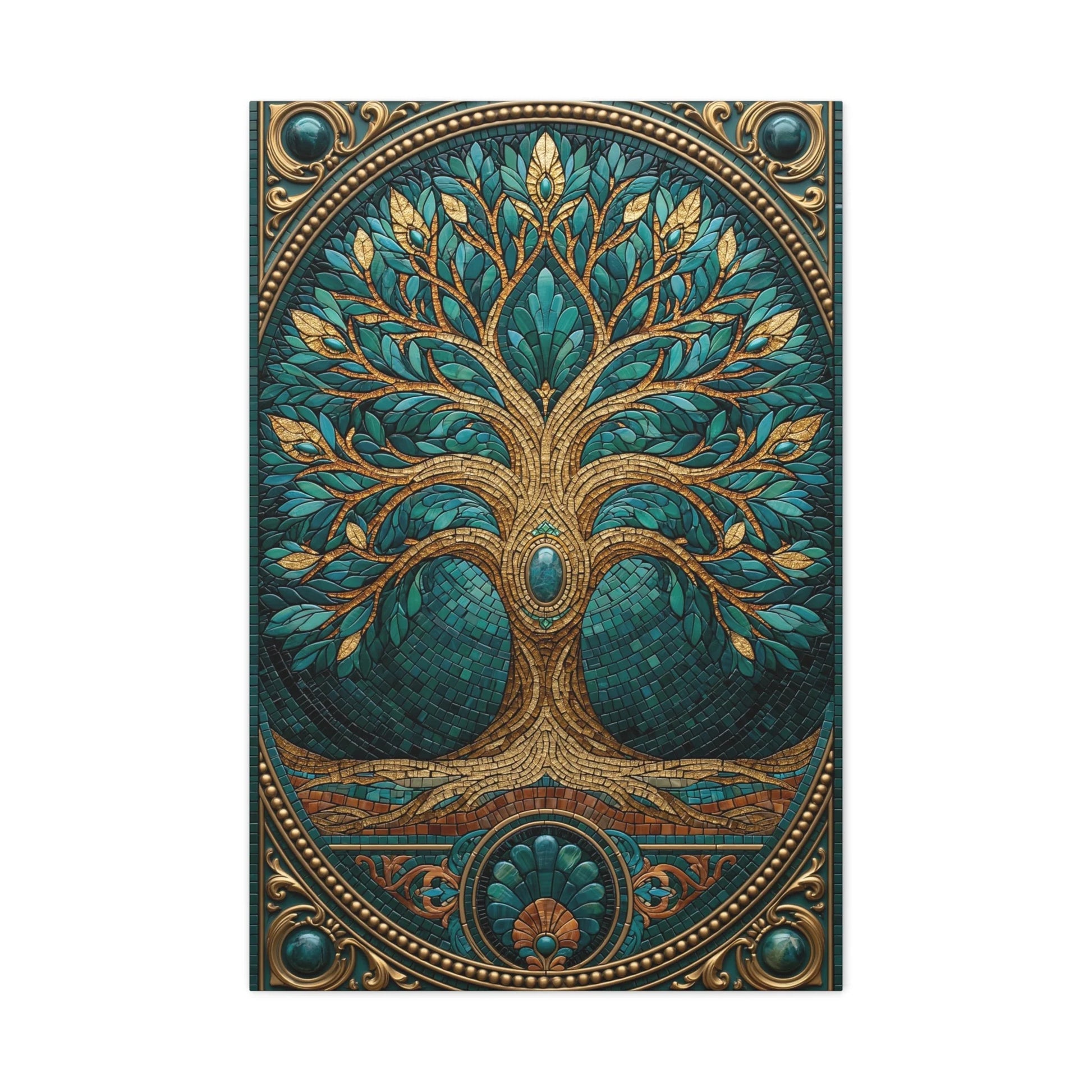 Tableau en Mosaïque Arbre de Vie - Racines Sacrées - ambiance bureau créatif
