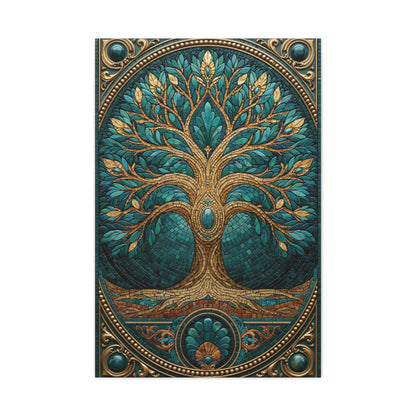 Tableau en Mosaïque Arbre de Vie - Racines Sacrées - ambiance bureau créatif