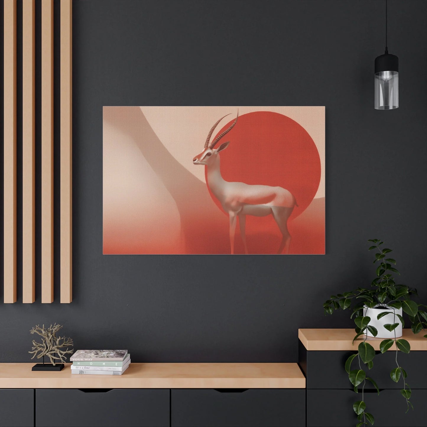 Tableau Gazelle Stylisée Terracotta - Sentinelle du Désert — Art Virtuoso