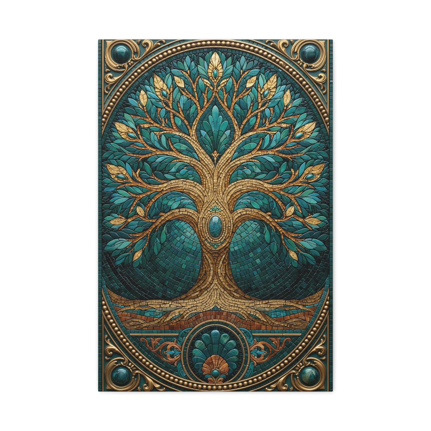 Tableau en Mosaïque Arbre de Vie - Racines Sacrées - intégration salon scandinave