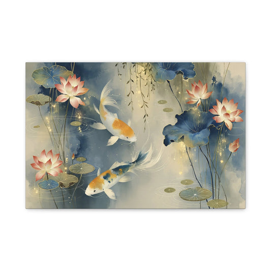 Tableau Carpes Koï Zen - Danse dans l'Étang
