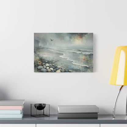 Tableau Plage galets dans un cabinet de soins