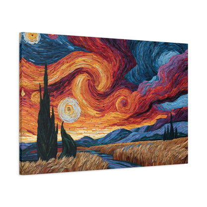Tableau en Mosaïque Coucher de Soleil - Horizon Impressionniste - décor mural panoramique