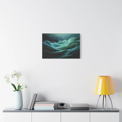 Tableau Drapés vert sauge esprit art textile contemporain