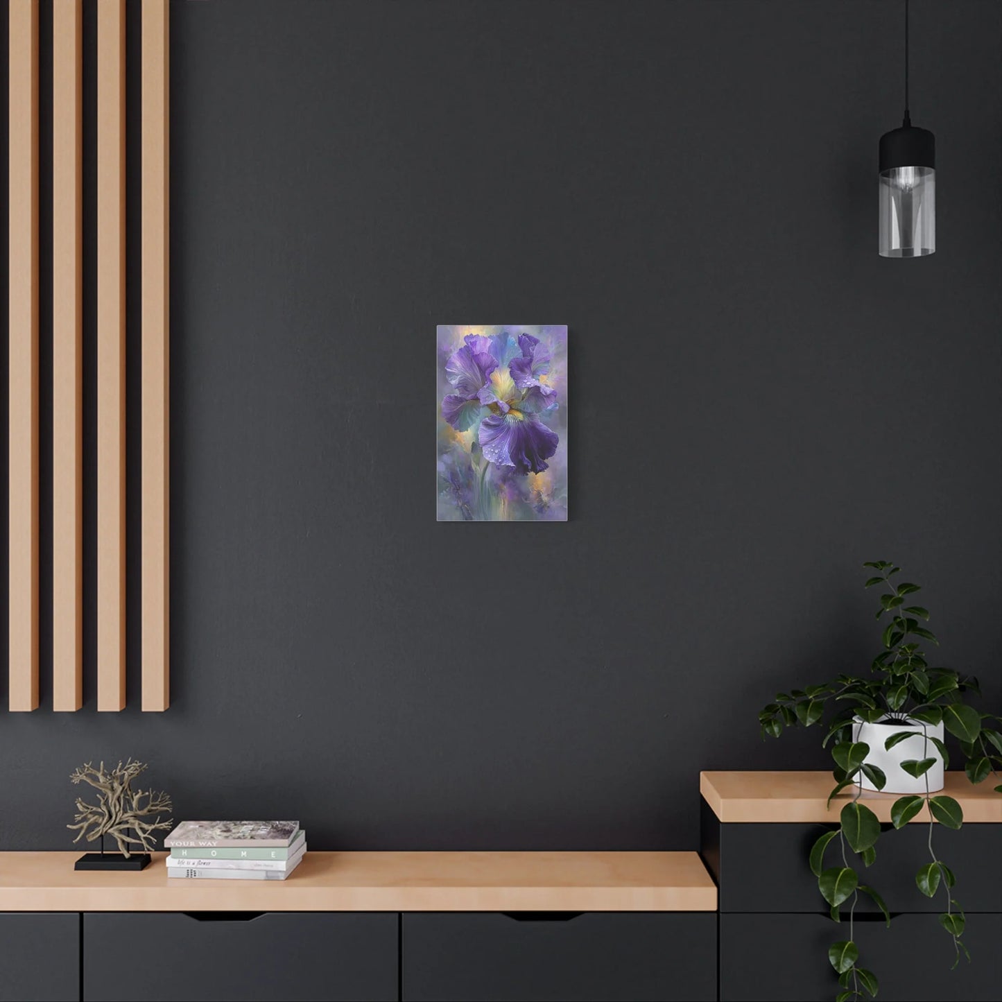 Tableau Tableau iris violet salon romantique