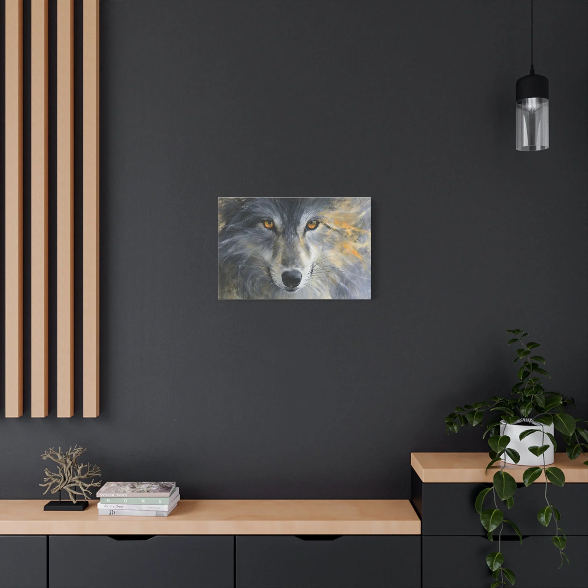 Tableau Œil de Loup - Regard Hypnotique - décor pièce à vivre lumineuse
