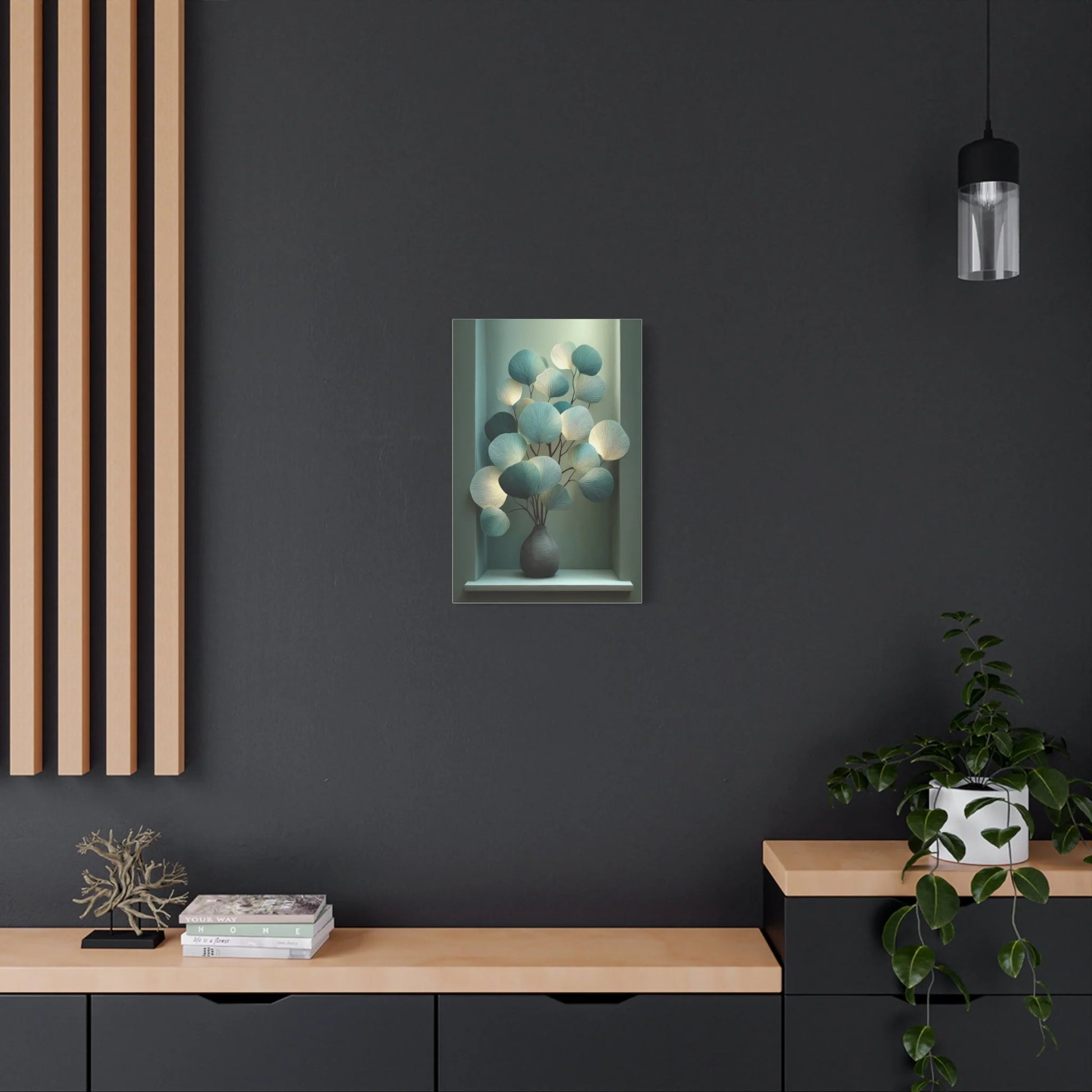 Tableau Détail des feuilles d'eucalyptus rondes nervurées