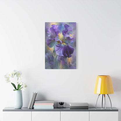 Tableau Iris violet format vertical alcôve