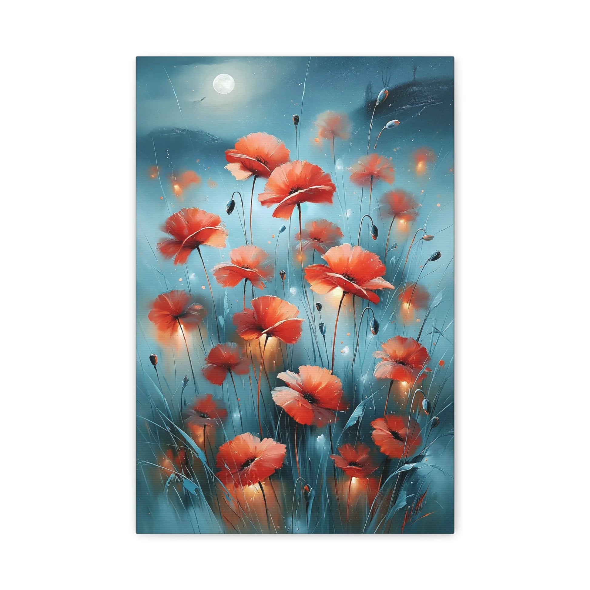 Tableau Coquelicots de Nuit - Clair de Lune