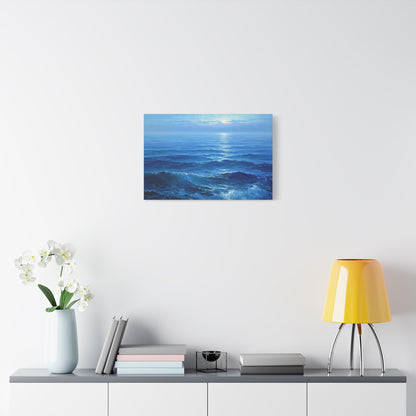 Ocean bleu profond avec vagues et lumiere claire sur l horizon - Art Virtuoso - vue 10/20