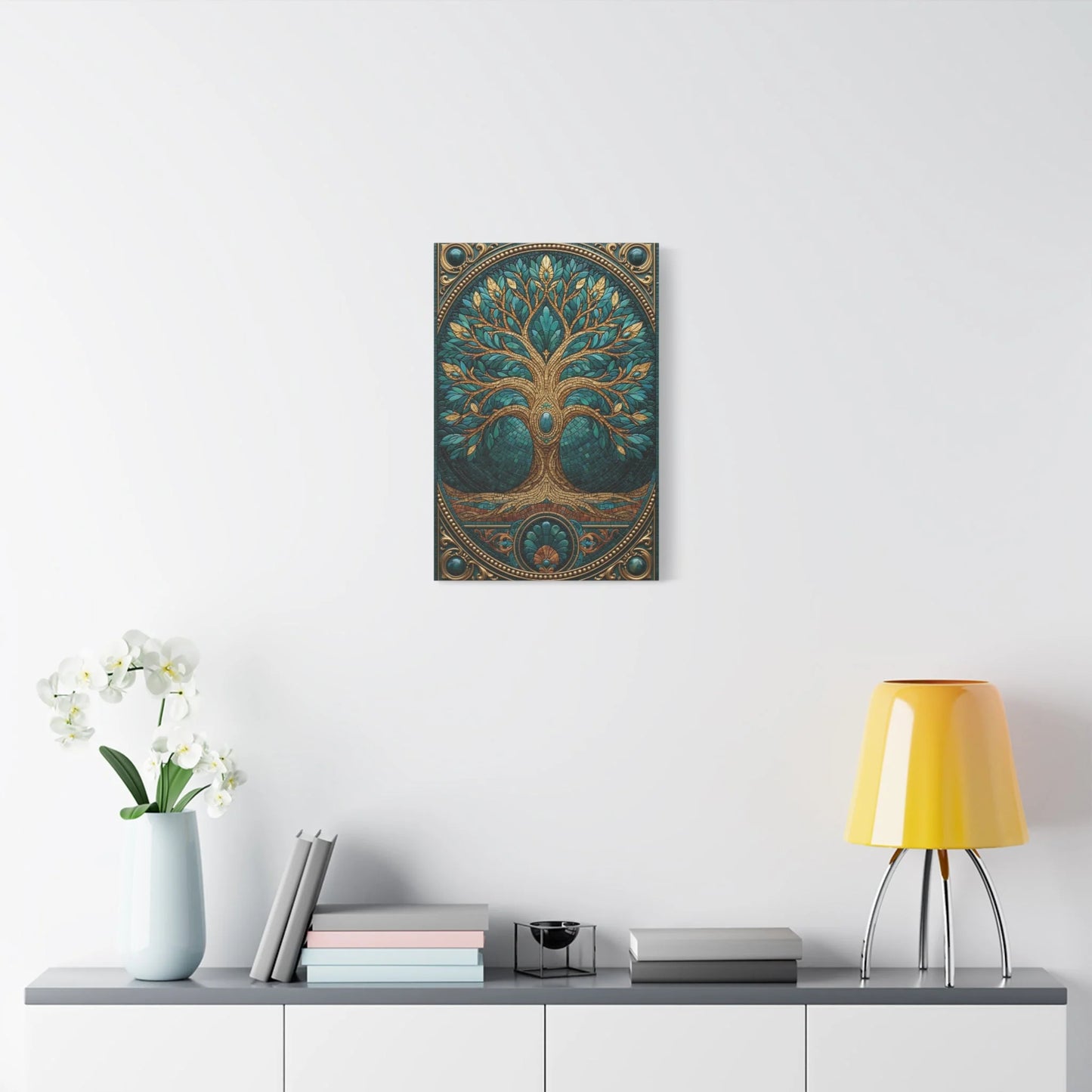Tableau en Mosaïque Arbre de Vie - Racines Sacrées - ambiance chambre adulte