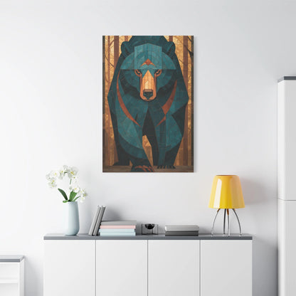 Tableau en Mosaïque Ours Brun Forêt - Gardien Byzantine - vue mur grande hauteur