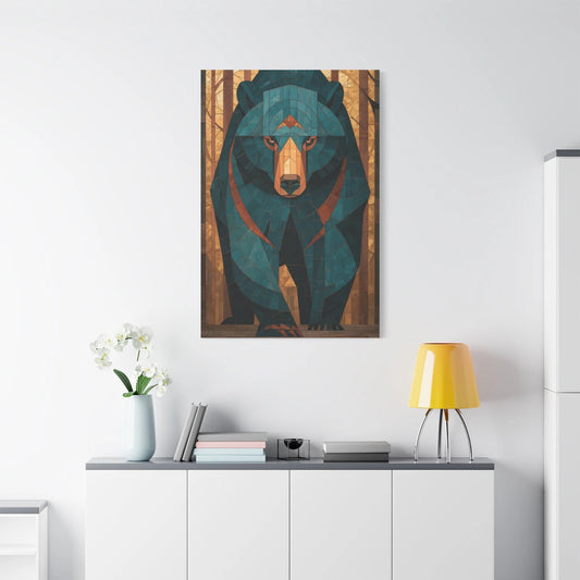Tableau en Mosaïque Ours Brun Forêt - Gardien Byzantine - vue mur grande hauteur