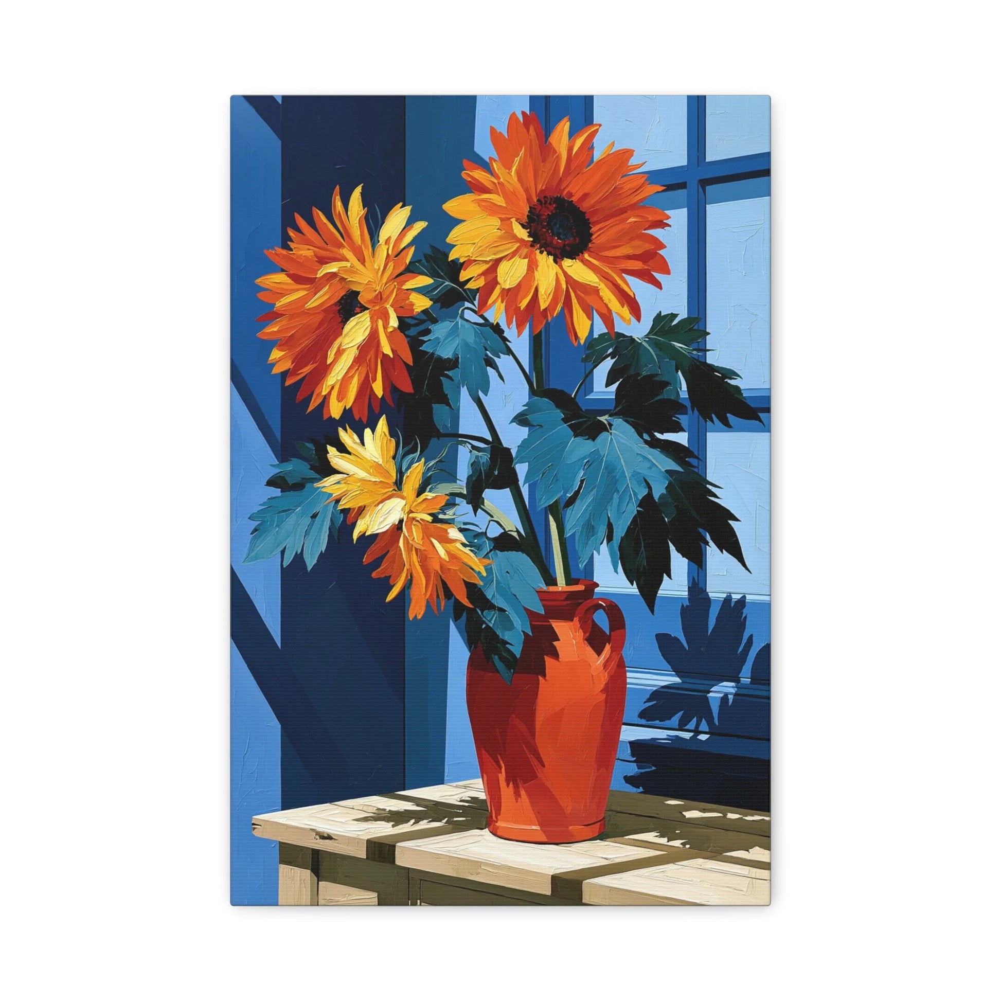 Tableau Nature Morte Tournesols Vase Jaune Or - Éclat d’Été
