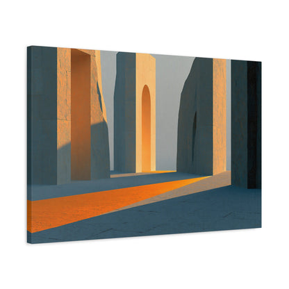 Grand Tableau Beige Or Portique Soleil