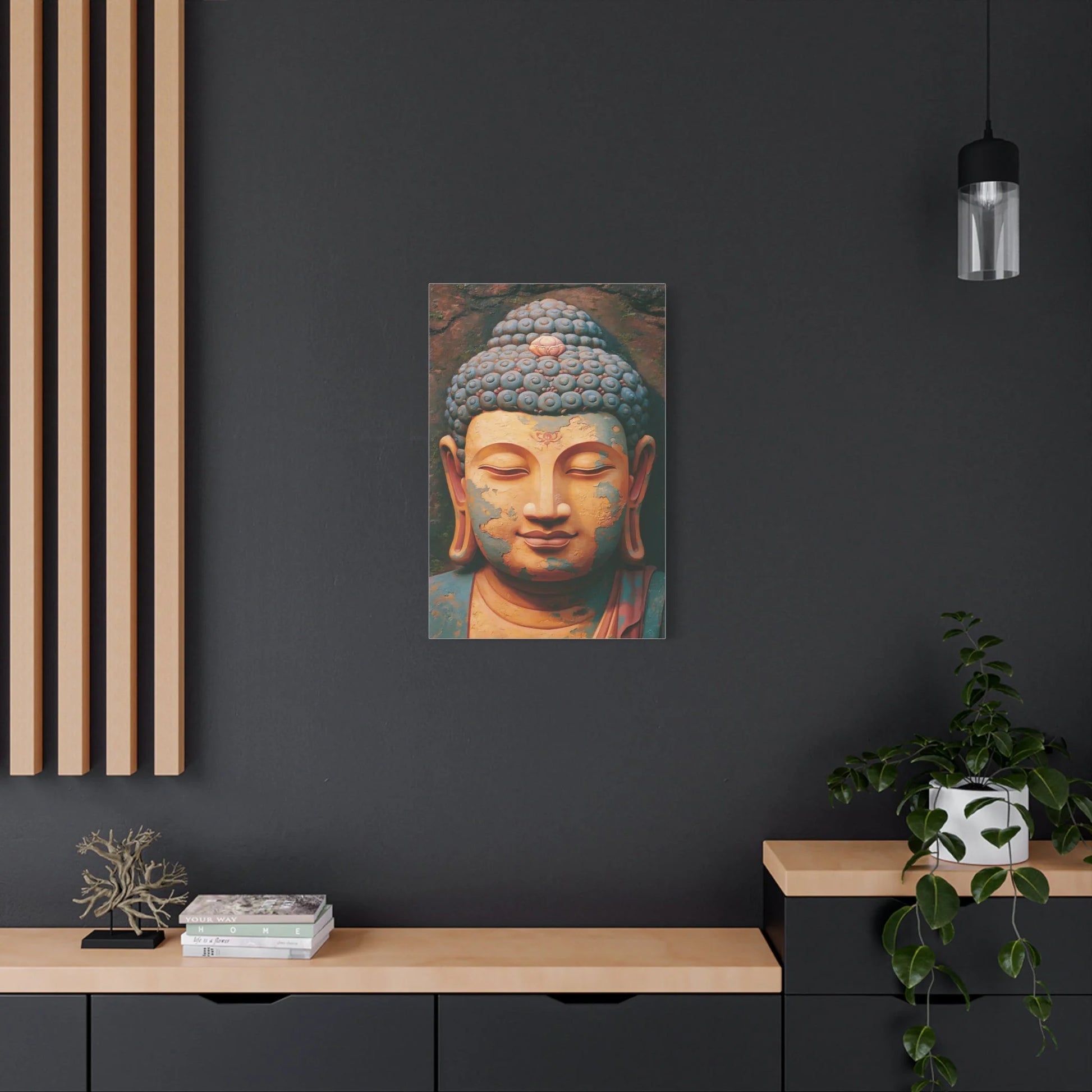 Tableau Tête de Bouddha - Sérénité de Pierre Patinée - vue intérieur architecte