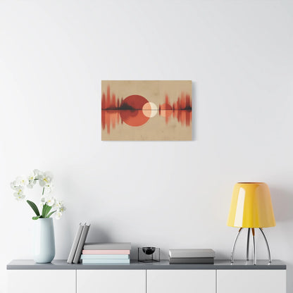Tableau décoration murale éclipse dans un salon contemporain