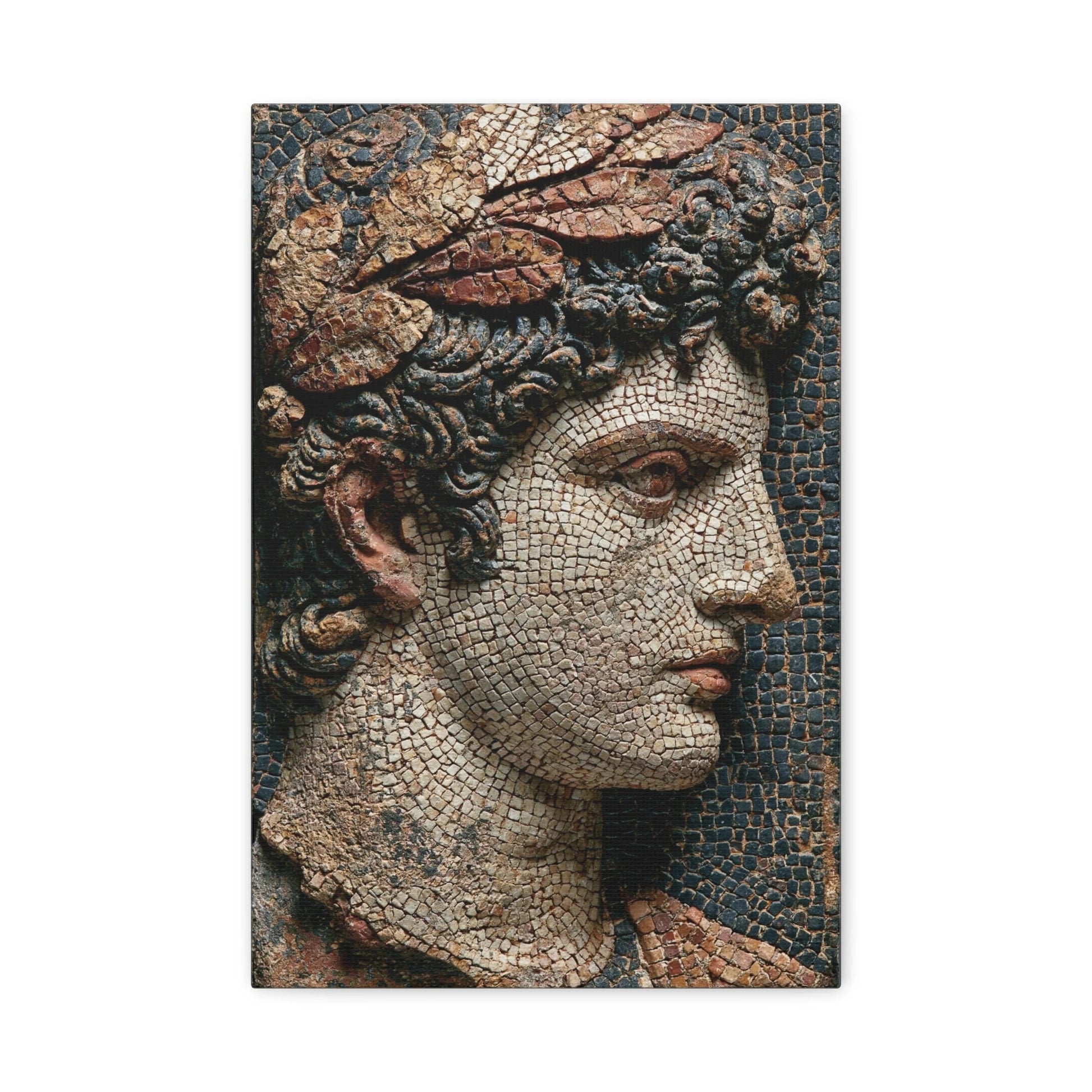 Tableau en Mosaïque Buste Grec Antique - Profil de Marbre