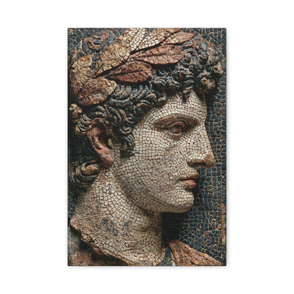 Tableau en Mosaïque Buste Grec Antique - Profil de Marbre