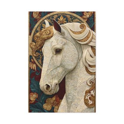 Cheval Art Nouveau accroché dans un salon classique