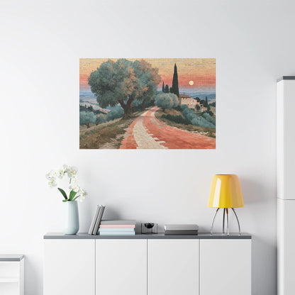 Tableau en Mosaïque Oliveraie Terracotta - Midi Ancien - vue mur grande hauteur
