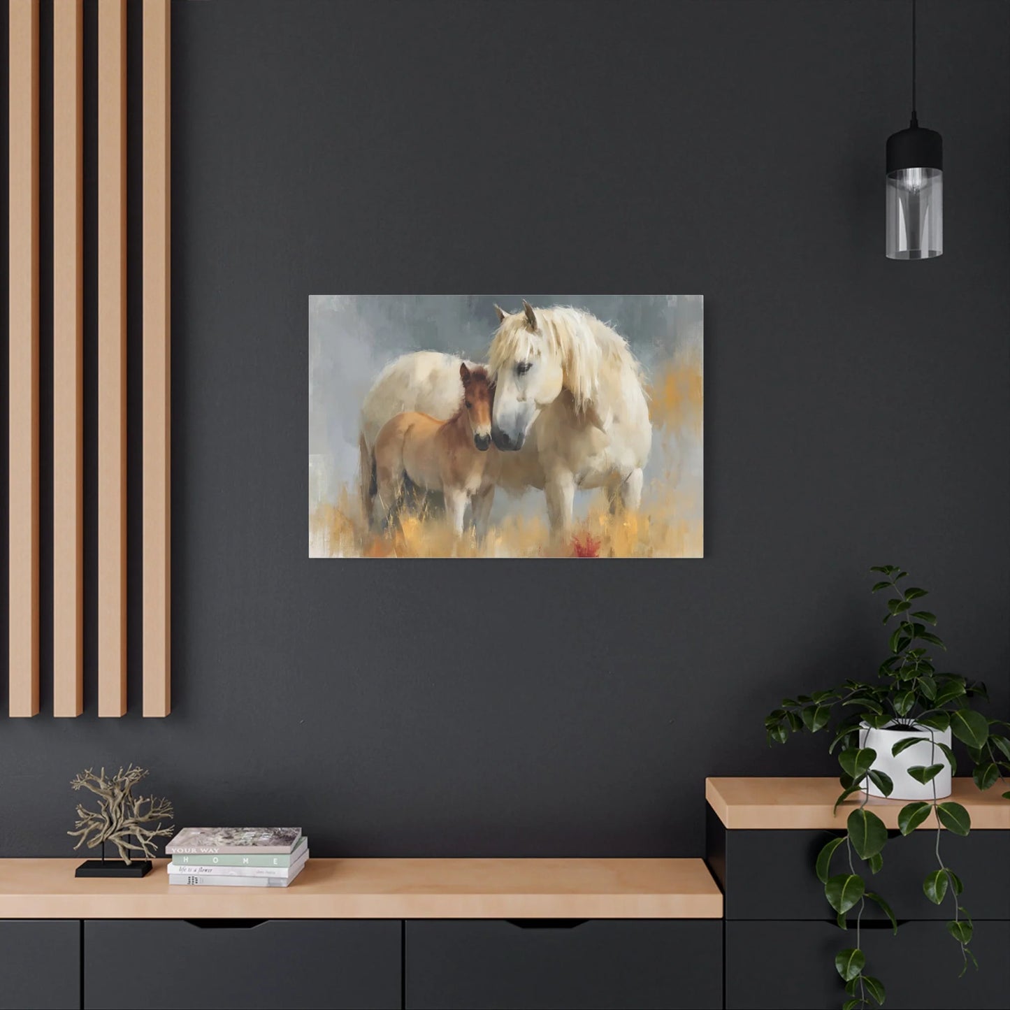 Grand format XL - tableau équestre tendre