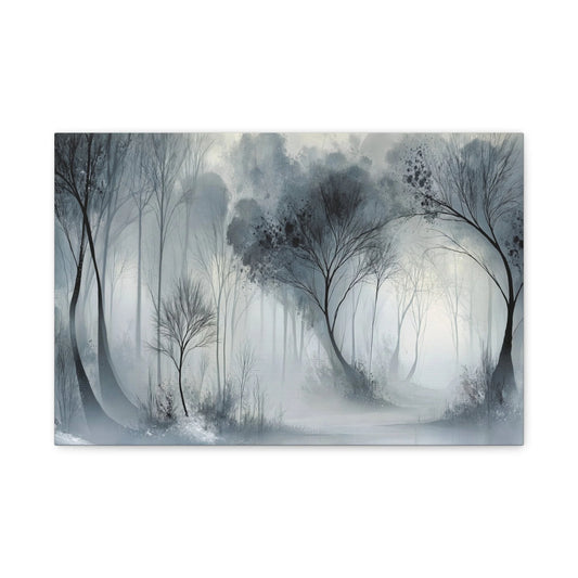 Tableau Forêt en Brume Gris - Sylvestre d'Hiver