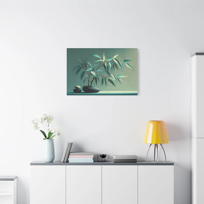 Tableau Tableau zen vert sauge ambiance scandinave épurée