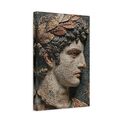 Tableau en Mosaïque Buste Grec Antique - Profil de Marbre - ambiance chambre adolescent