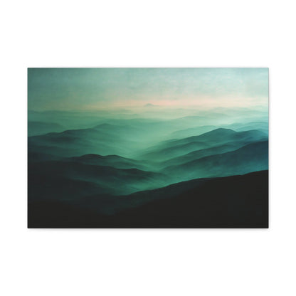 Tableau Paysage collines vert sauge — vue de face