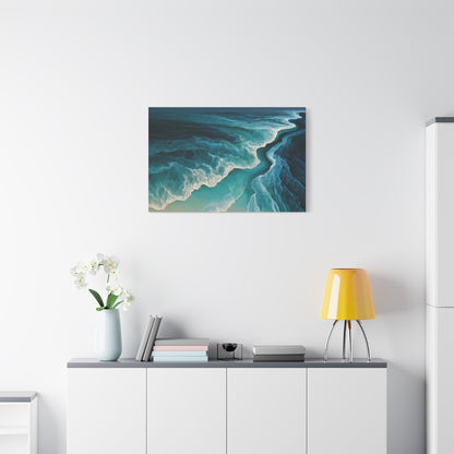 Courants turquoise abstraits vus du ciel avec dentelles d ecume blanche - Art Virtuoso - vue 16/20