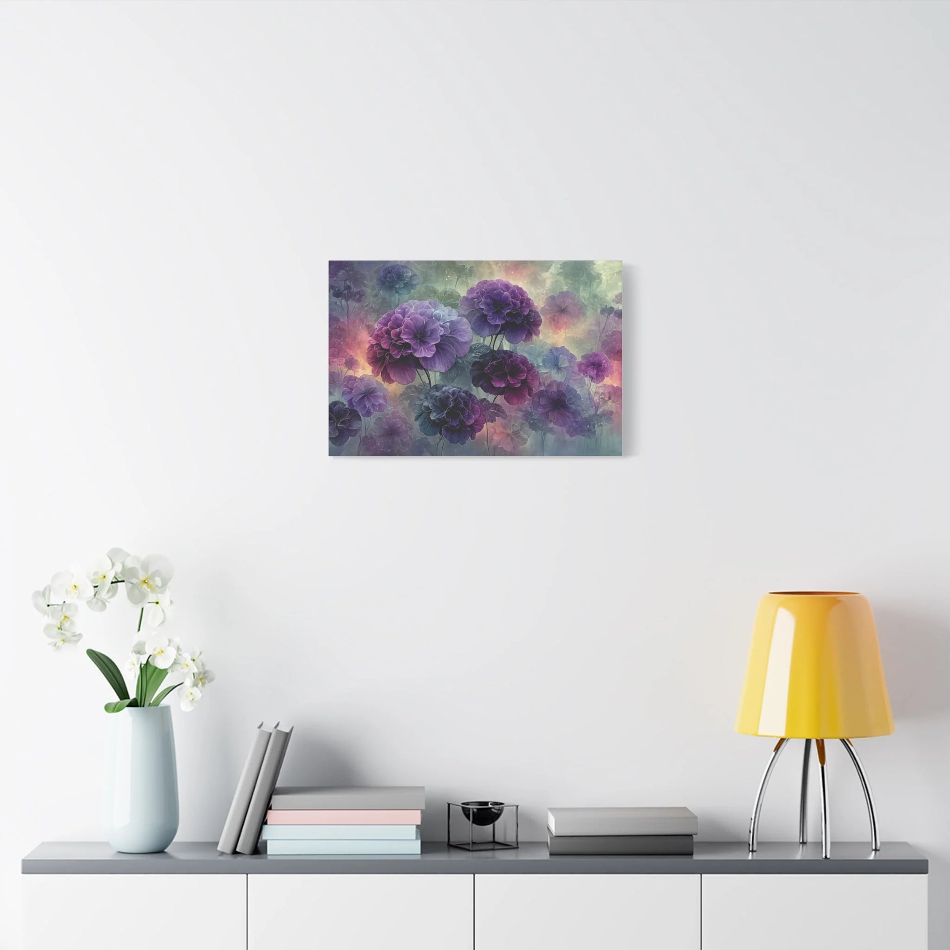 Tableau Hortensia violet esprit peinture florale flamande