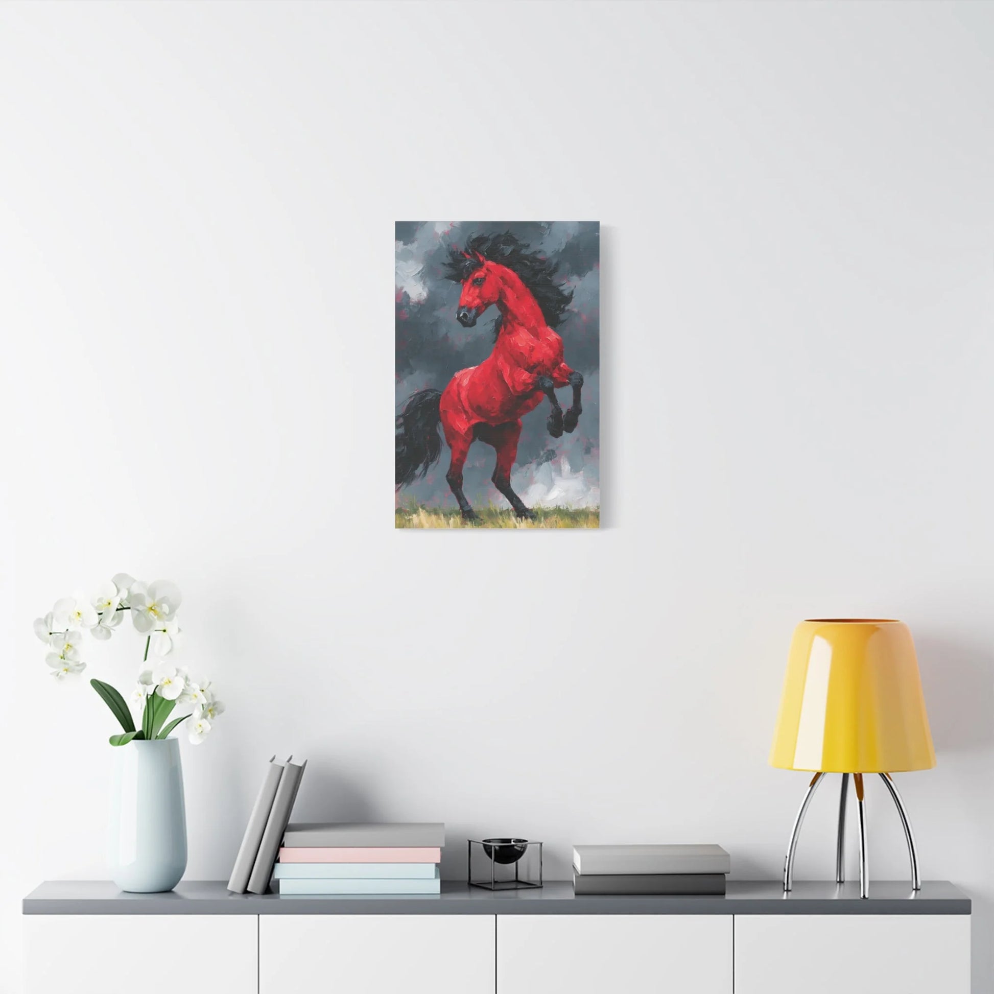 Ambiance romantique - tableau cheval cabré