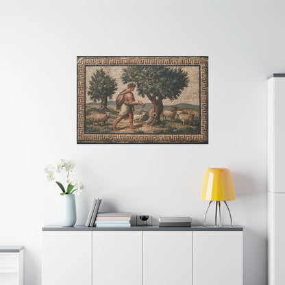 Tableau en Mosaïque Pompéi Pastorale - Mémoire Romaine - vue mur grande hauteur
