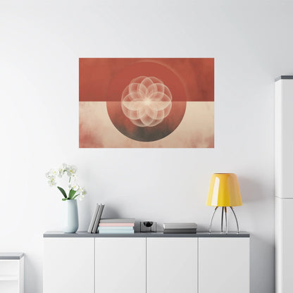 Tableau décoration murale terracotta — fleur de vie format horizontal