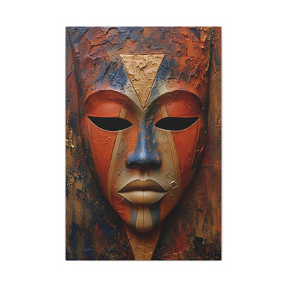 Tableau Masque Africain Terracotta - format XL - Art Virtuoso