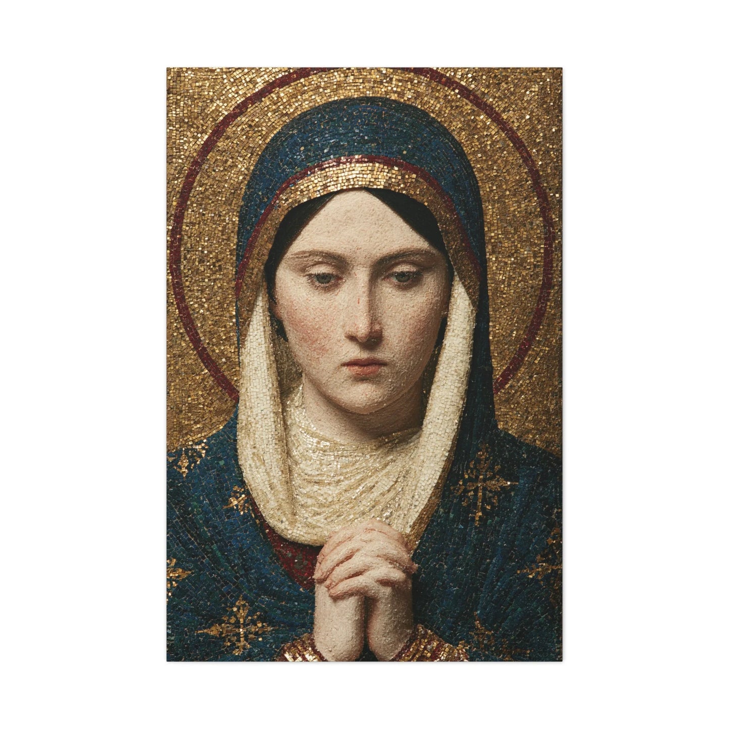 Tableau en Mosaïque Byzantine Ravenne Dorée - Lumière d’Icône - mise en scène entrée moderne