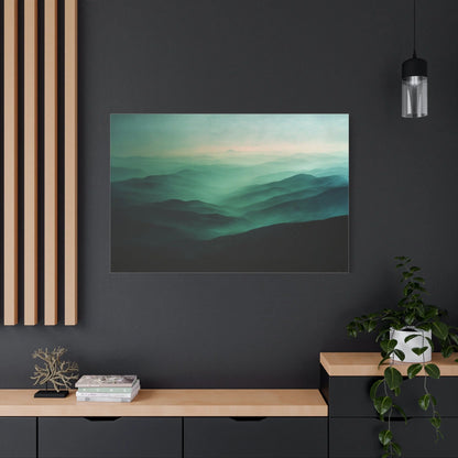 Tableau Paysage Collines Vert Sauge - Vallons d'Émeraude — Art Virtuoso