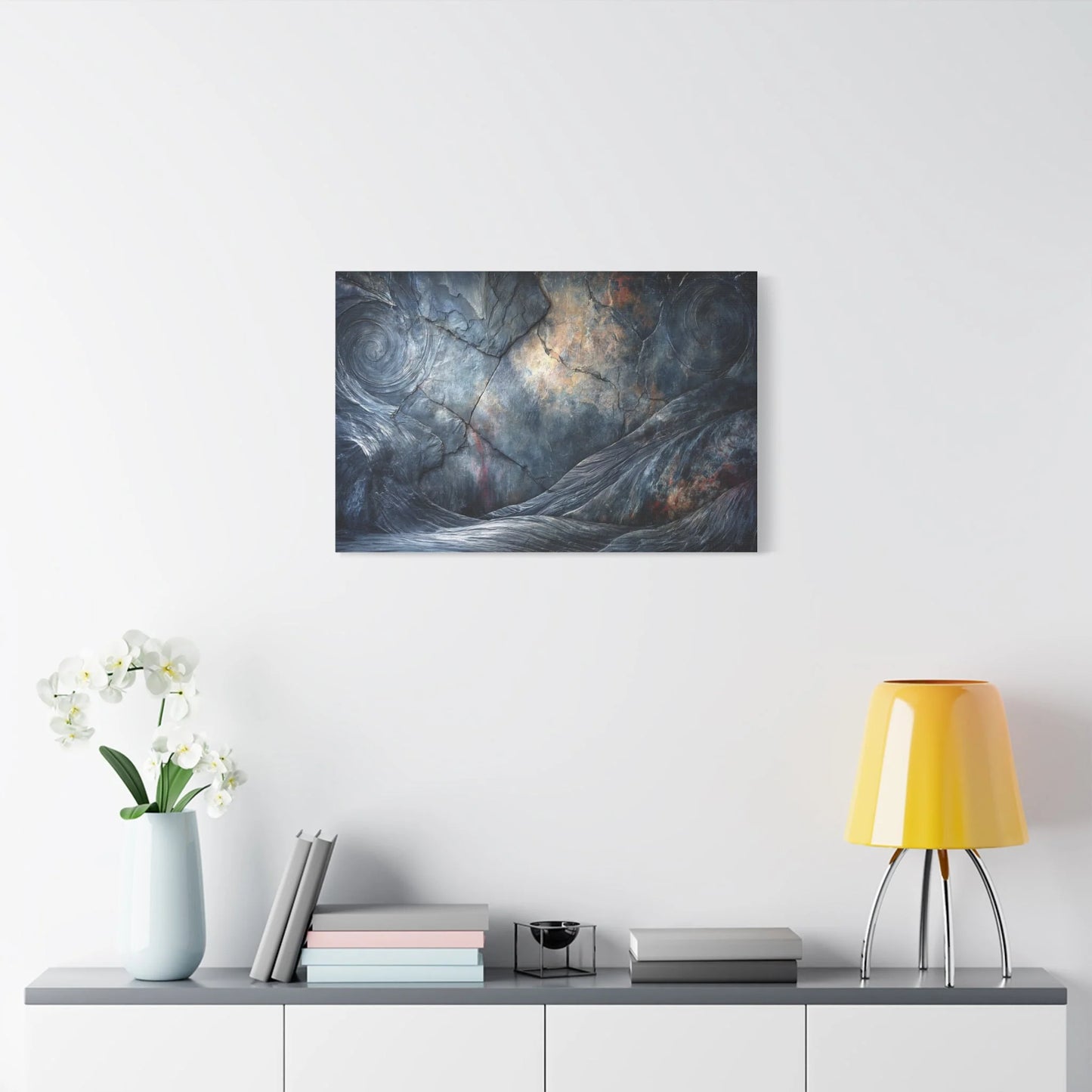 Tableau Anthracite gris format horizontal mur d'envergure