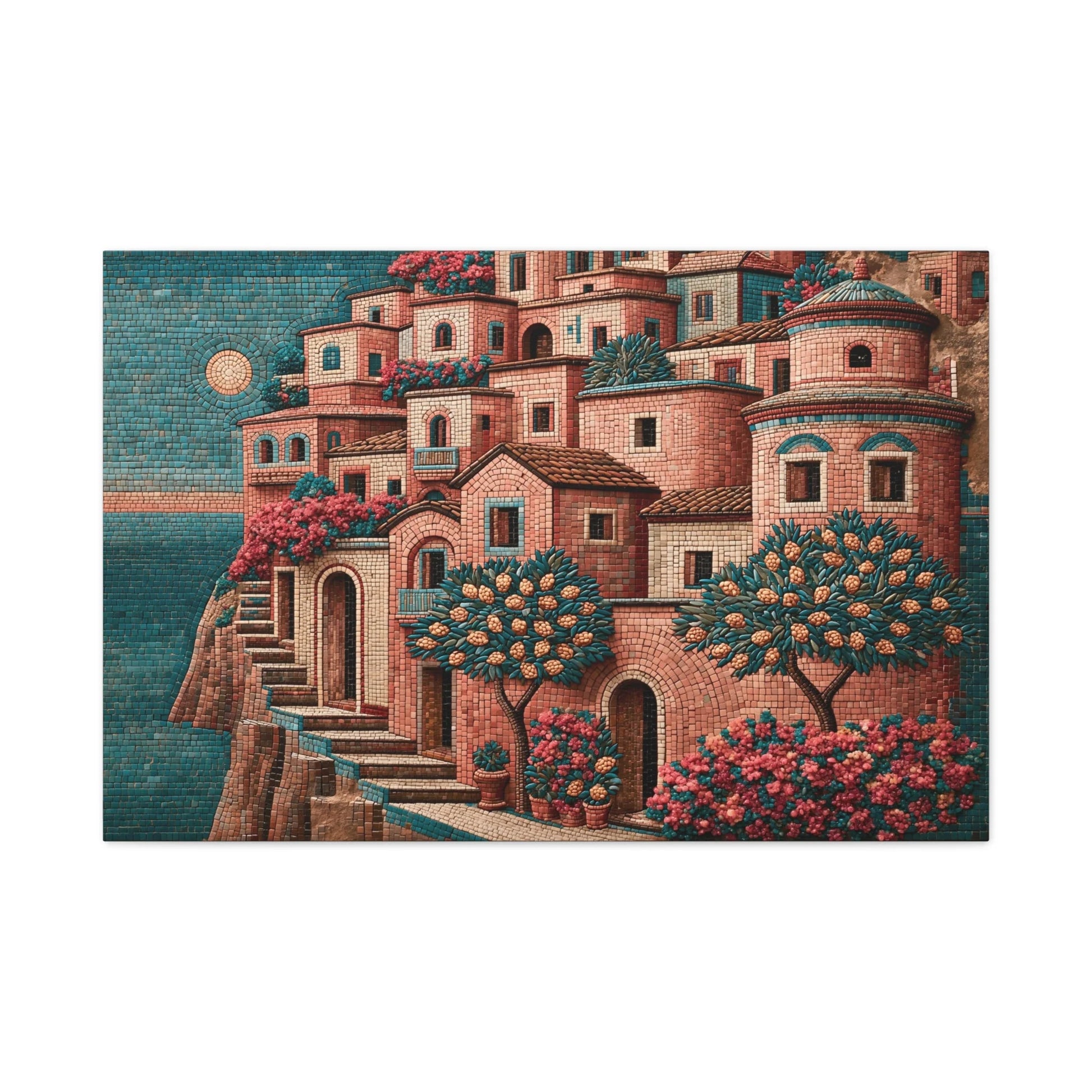 Tableau en Mosaïque Amalfi Ocre - Rivage de Tesselles - ambiance bureau créatif