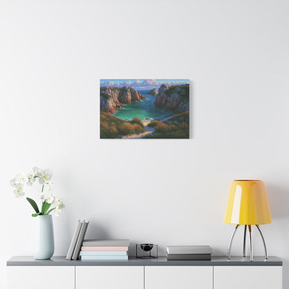 Crique bretonne sauvage avec falaises rocheuses et eau turquoise - Art Virtuoso - vue 10/20