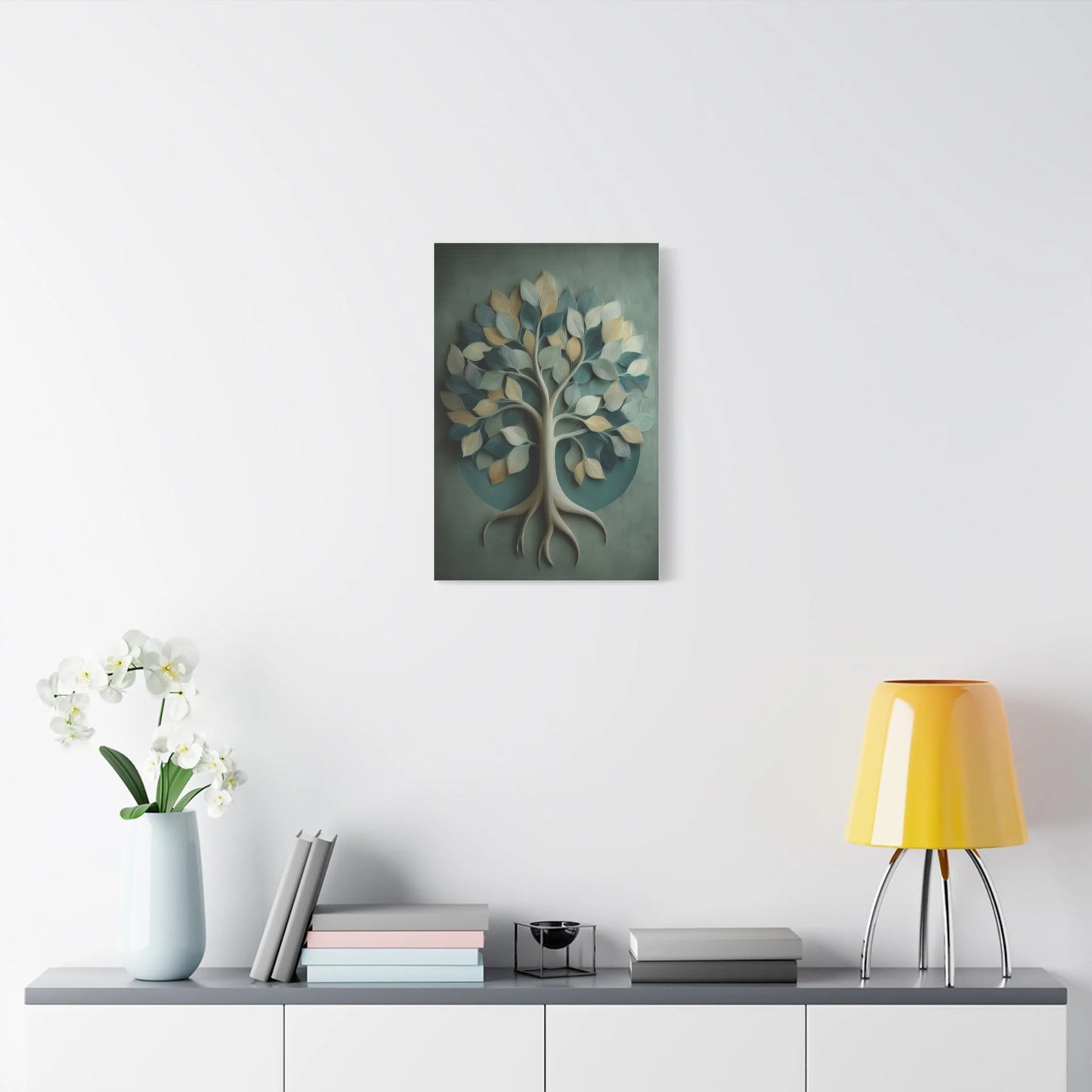 Tableau Arbre de vie vert sauge esprit scandinave épuré